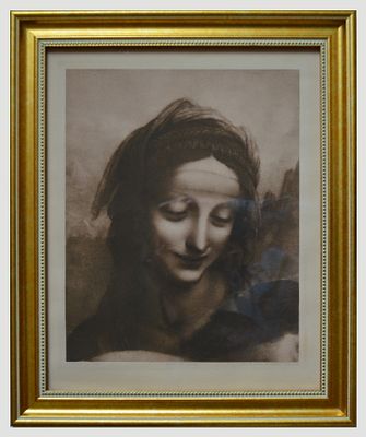 Святая Анна (Фрагмент). Леонардо да Винчи. 20в. Бумага. фототипия. Размер рамы: 39.0 х 32.0 . 