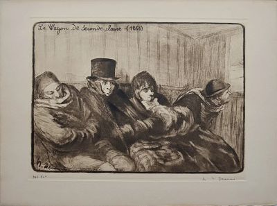 . Le Wagon de Seconde classe (Вагон второго класса)(1866) Оноре Домье . 246/500. бумага. 