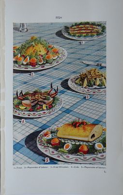 "Искусство кухни". Бумага, литография, опубликованная в 1930-х годах в Лондоне для Домашнего 