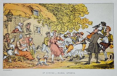 «Доктор Синтакс в поисках жены» Томаса Роулендсона, винтажная гравированная иллюстрация. Le 