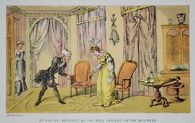 «Доктор Синтакс в поисках жены» Томаса Роулендсона, винтажная гравированная иллюстрация. Le 