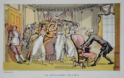 «Доктор Синтакс в поисках жены» Томаса Роулендсона, винтажная гравированная иллюстрация. Le 