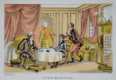 «Доктор Синтакс в поисках жены» Томаса Роулендсона, винтажная гравированная иллюстрация. Le 