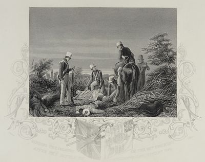 Батальная сцена. Лондон, 1855-1860 г. Бумага, гравюра. Размер гравюры: 18.0 х 27.0. В хорошем 