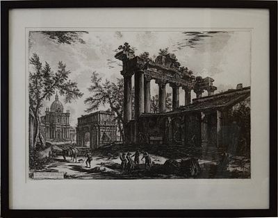 Вид на так называемый Храм Согласия с Храмом Сатурна, справа Арка Септимия Севера. (Римские 