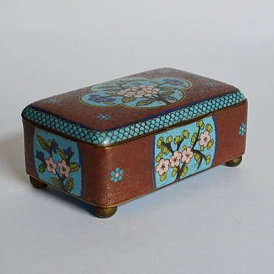 Шкатулка. Китай 19/20 века. до 1911 года. Эмаль, клуазоне. Размер: 4.0 см х 10.5 см х 6.0 см. В 