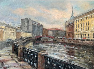 Е. Соколова "Красный мост" 30-40 пастель