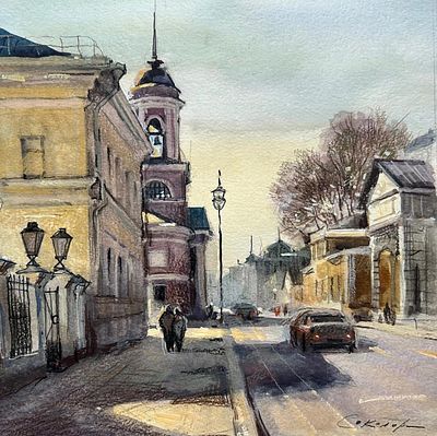 "Замоскворечье" 30-35 см.бумага акварель