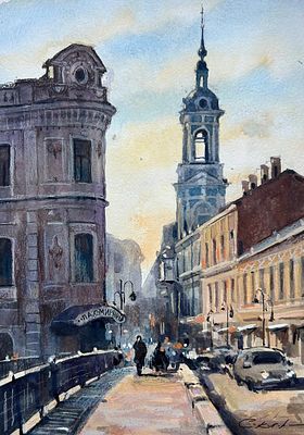 "На Чугунном мосту" 30-40 см.бумага акварель