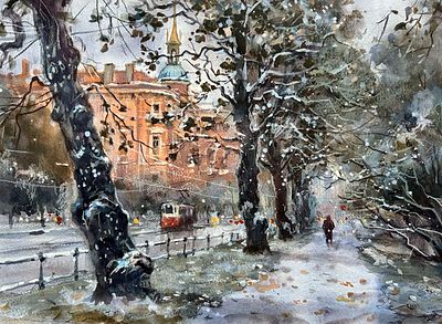 "Конец ноября" 30-40 бумага акварель