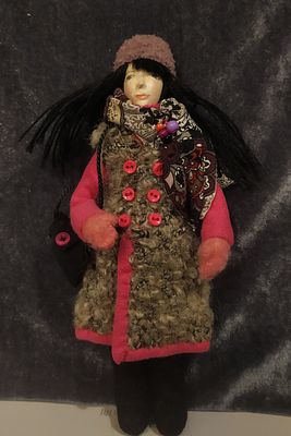 Галина Филимонова кукла ручной работы, материалы: проволочный каркас, текстиль, папье-маше 
