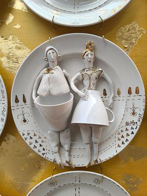 О. Долженкова , композиция "Не Чайные церемонии" -декоративное , настенное панно размер 100-100 