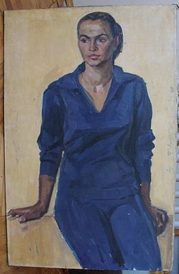 "Спортсменка" холст , масло 107-60 см, 1976 год .Ларина В.Б.(1926-2008 ГОД). Ларина Валерия 