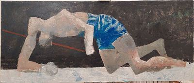 "Нокдаун" 85-200 см. холст акрил, В. Крущельницкий.