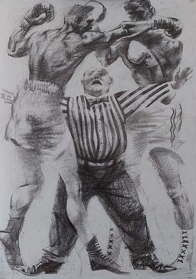 "Третий лишний" 60-40 см. бумага , ретушь , В. Крущельницкий 2025 год.