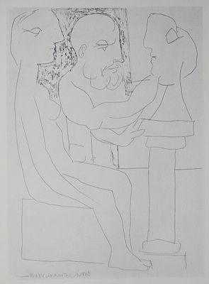 Пабло Пикассо. &laquo;Эротическая сцена&raquo; из серии &laquo;Сюита Воллара&raquo;.1952.
Бумага, офсетная литография. 