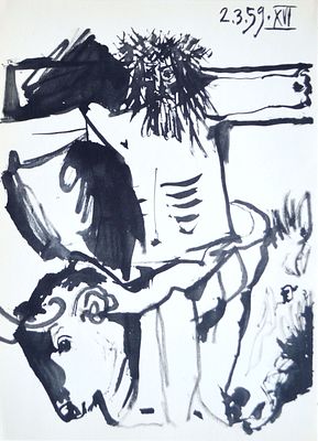 Рисунок из серии: &laquo;Toros&raquo;.Пикассо. 1959 год. бумага, офсетная литография. 1961 года. Размер: 