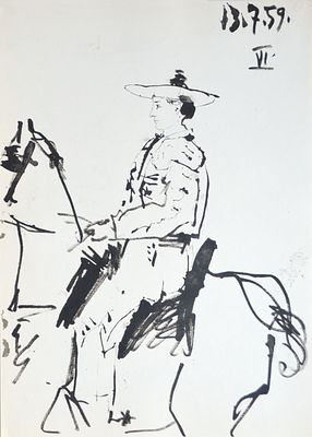 Рисунок из серии: &laquo;Toros&raquo;.Пикассо. 1959 год. бумага, офсетная литография. 1961 года. Размер: 