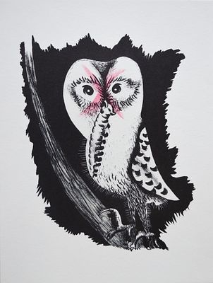 Жан Люрcа-Jean Lurcat (1892 - 1966). Сова. Франция.1948г. Бумага, литография. Размер: 21,5 х 23 