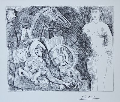 НЮ. Серия 347. Пабло Пикассо. Издание 1963 года. Ограниченный тираж. №414. Бумага, литография 