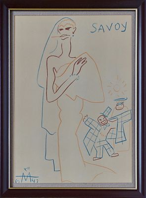 Эйзенштейн Сергей. Эскиз к фильму &laquo;Иван Грозный&raquo;. 1942г. Бумага, факсимильная печать.
Размер 