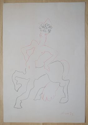 Эйзенштейн Сергей. Эскиз: &laquo;Кентавр&raquo;. 1936г. Бумага, факсимильная печать.
Размер 32.0 х 23.5. 