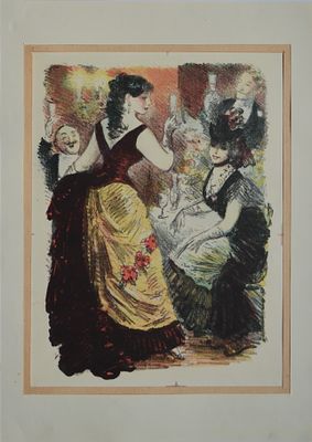 Милый друг. Ги де Мопассан. Рудаков К. 1969г. бумага, цв. литография с оригинального камня 