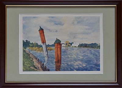 &laquo;Пейзаж&raquo;. Остроумова-Лебедева А. 1920-е г. Бумага, цинкография с растром.
Размер: 23.5 х 32.0; 