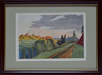 &laquo;Пейзаж&raquo;. Остроумова-Лебедева А. 1920-е г. Бумага, цинкография с растром.
Размер: 23.5 х 32.0; 