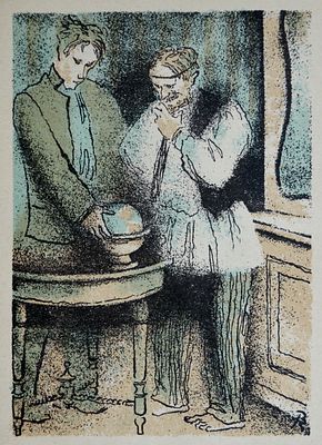 Голубая жизнь. Конашевич В.М. 1931г. бумага, автолитография. Размер: 17.5 х 12.5. В хорошем 