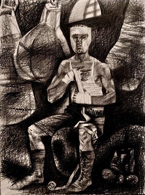 "Бинты" 65-50см, бумага ретушь.