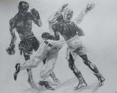 "Брейк" 40-55 см , бумага ретушь .В.Крущельницкий.