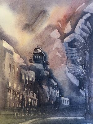 "Исаакий" бумага акварель, 30-42 см. А. Пщеницын