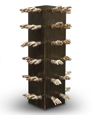 Ло Си "Sorgen".
Дерево, гипс, 2017 год. 
156.0x160.0x40. Ло Си (Luo Xi) родился в Хэбэй на 