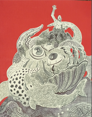 "Сон Кларенса"
из серии "Вариации к Ричарду III" 60*50 см, авторская графика (бумага, маркер 