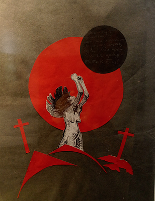 "Монолог королевы Маргариты"
из серии "Вариации к Ричарду III". 60х50 см, авторская графика 