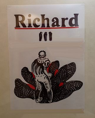 "Ричард III". из серии "Вариации к Ричарду III". 
60х50 см, авторская графика (бумага, маркер 