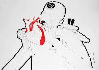 Ло Си. Работа из серии "Брожение". 84,1х118,9 см, бумага/смешанная техника.
. Ло Си (Luo Xi) 