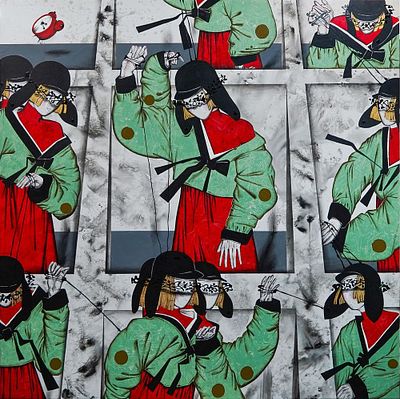 Ло Си "Илин" 150/150см, Холст/акрил/ смешанная техника. Ло Си (Luo Xi) родился в Хэбэй на 