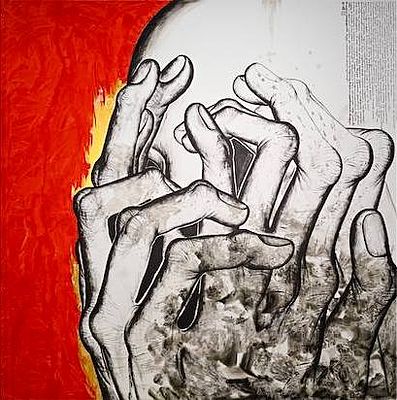 Ло Си "Ковчег 2". Деталь 7. Холст, масло, 200х200 см., 2022 год. Ло Си (Luo Xi) родился в Хэбэй 