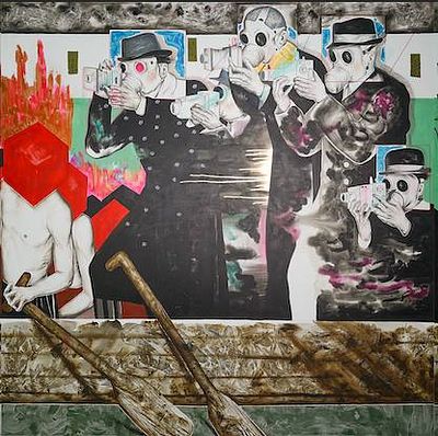 Ло Си "Ковчег 2". Деталь 2. Холст, масло, 200х200 см., 2022 год. Ло Си (Luo Xi) родился в Хэбэй 