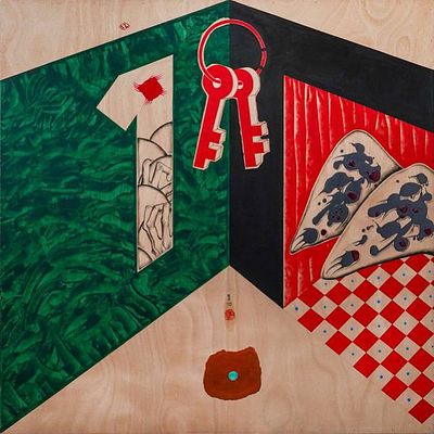 Ло Си "Чистилище 12". Дерево, акрил, масло, 130х130 см., 2022-2023 г. Ло Си (Luo Xi) родился в 