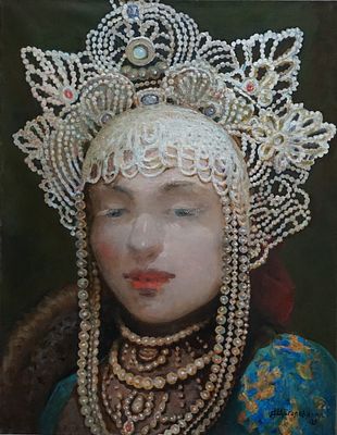 "Русская красавица" 90-70 см.холст масло .А.Щеголева.2025 год..