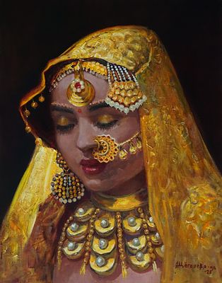 "Золотая принцесса" 90-70 см. 2025 год.А.Щеголева.