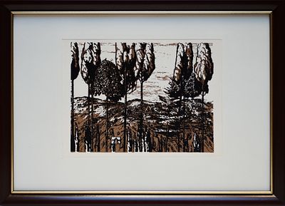 &laquo;Фиезоле&raquo; . Остроумова-Лебедева А.П.(1871-1955). 1904 год. Бумага, журнальная ксилография(или 