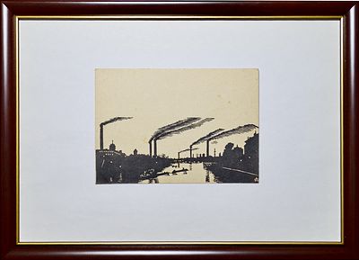 &laquo;Нева&raquo;. Остроумова-Лебедева А. 1920-е годы. Бумага, литография. Размер рамы: 23.5 х 32.0. 