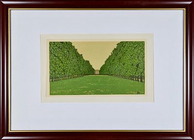 &laquo;Павловск&raquo;. Остроумова-Лебедева А. 1920-е годы. Бумага, цветная цинкография. Размер рамы: 23.5 