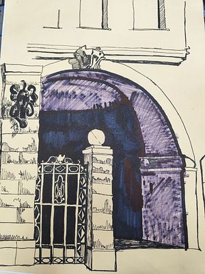 С .Руднев "Модерная парадная" 29.5-21 см. смеш.техника , бумвга 2012 год