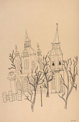 Руднев Сергей Сергеевич (род. 1993). &laquo;Андреевский собор в Санкт-Петербурге&raquo;. 2003.
Бумага 