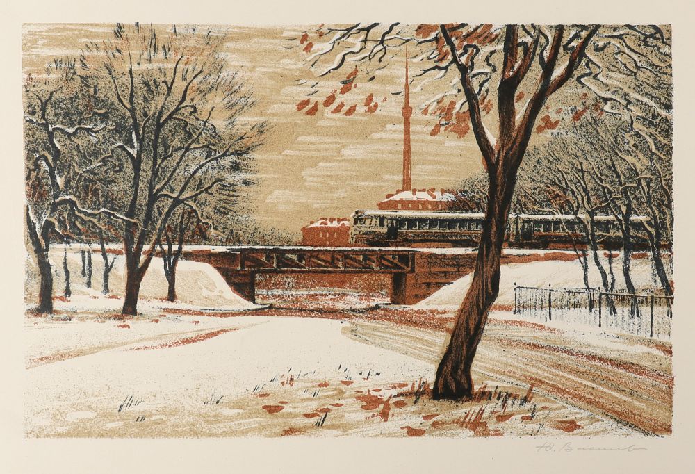 Васильев Ю. А. Выборгская сторона. Вдали телебашня на П. С. Лист №7 из серии "Выборгская 